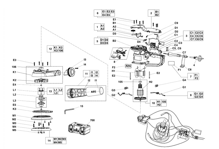 Запчасти на AEG EX150E_4000403461