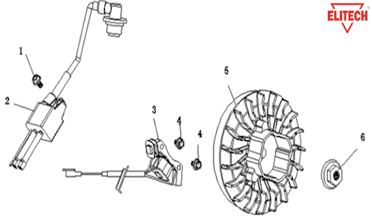 ЗАПЧАСТИ ДЛЯ ГЕНЕРАТОРА ИНВЕРТОРНОГО БЕНЗИНОВОГО ELITECH БИГ 2000ТС (МАХОВИК)