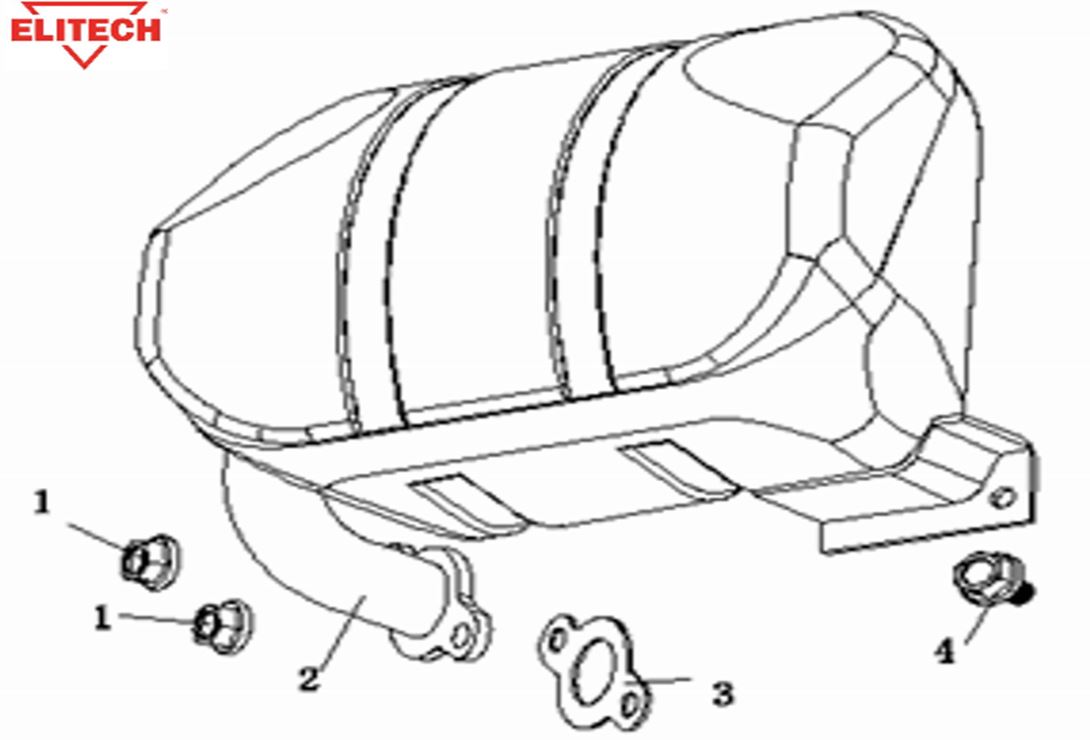 ЗАПЧАСТИ ДЛЯ ГЕНЕРАТОРА ИНВЕРТОРНОГО БЕНЗИНОВОГО ELITECH БИГ 2000ТС (ГЛУШИТЕЛЬ)