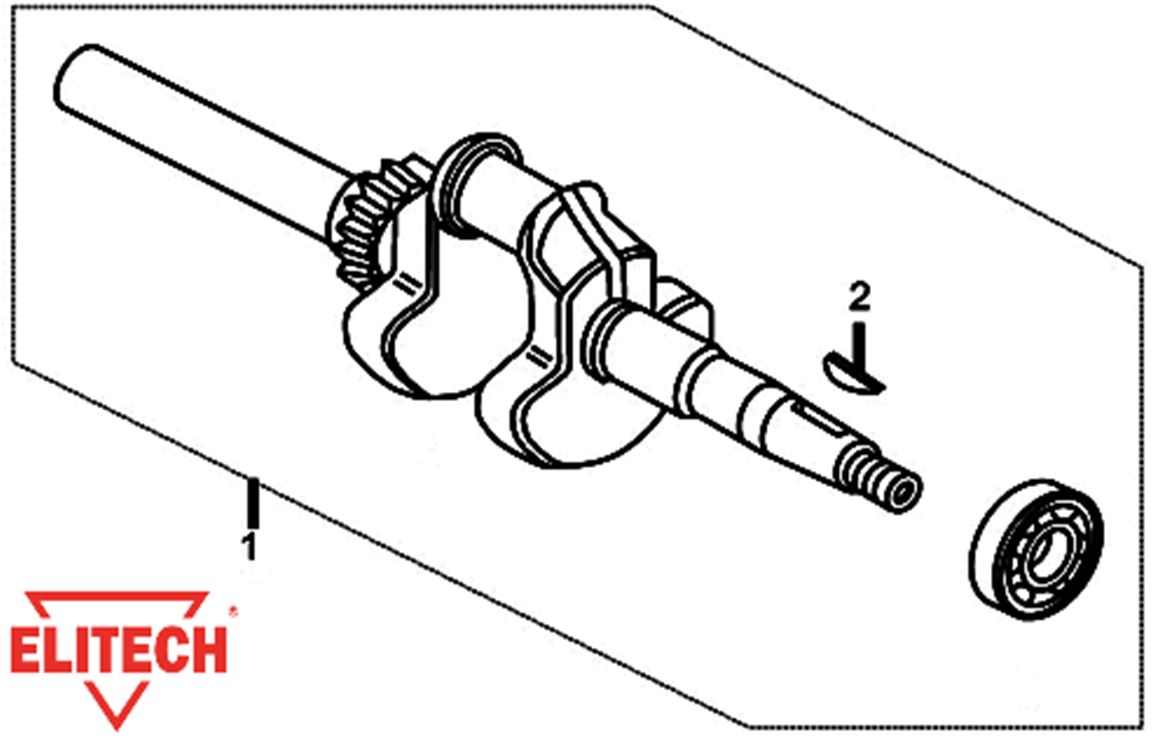 ЗАПЧАСТИ ДЛЯ ГЕНЕРАТОРА БЕНЗИНОВОГО ELITECH БЭС 1200Р (ВАЛ КОЛЕНЧАТЫЙ)