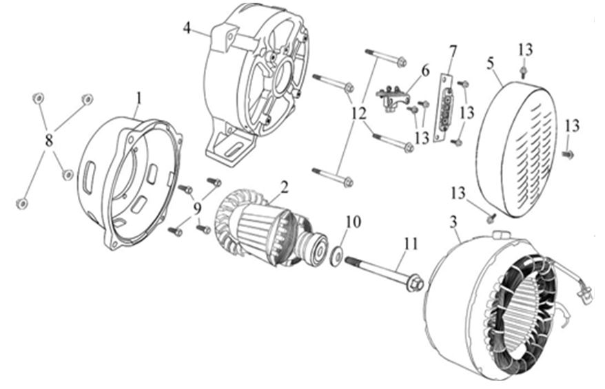 ЗАПЧАСТИ ДЛЯ ГЕНЕРАТОРА БЕНЗИНОВОГО ELITECH БЭС 12000Е (РОТОР, СТАТОР)