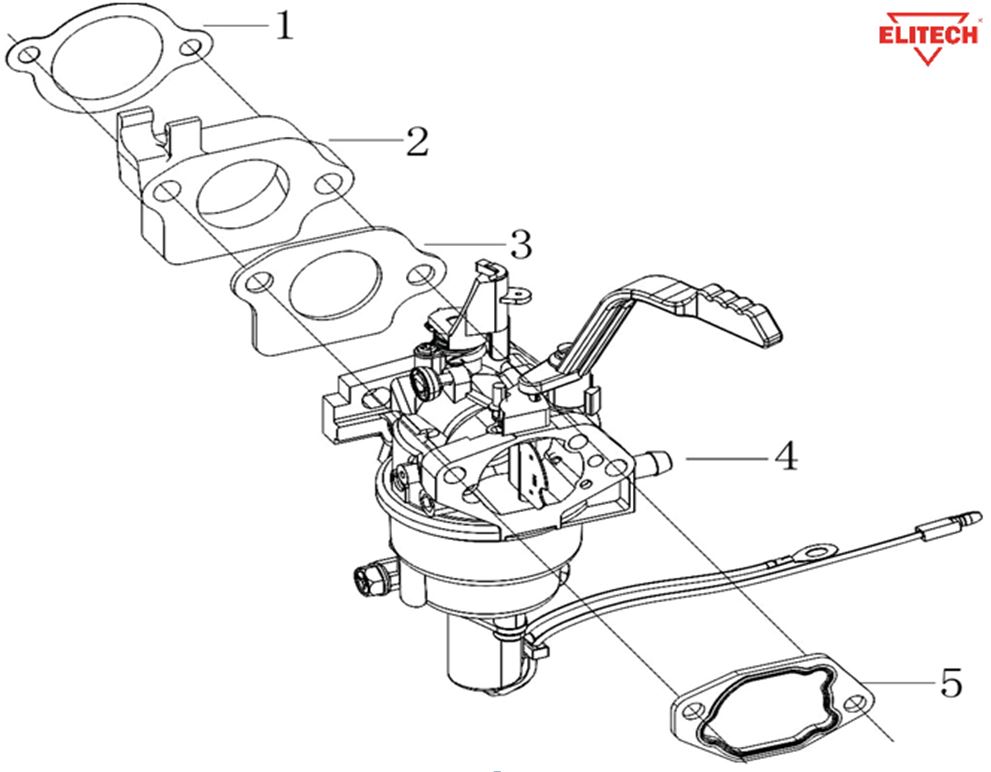 ЗАПЧАСТИ ДЛЯ ГЕНЕРАТОРА БЕНЗИНОВОГО ELITECH БЭС 12500ЕМК,ЕТМК (КАРБЮРАТОР)