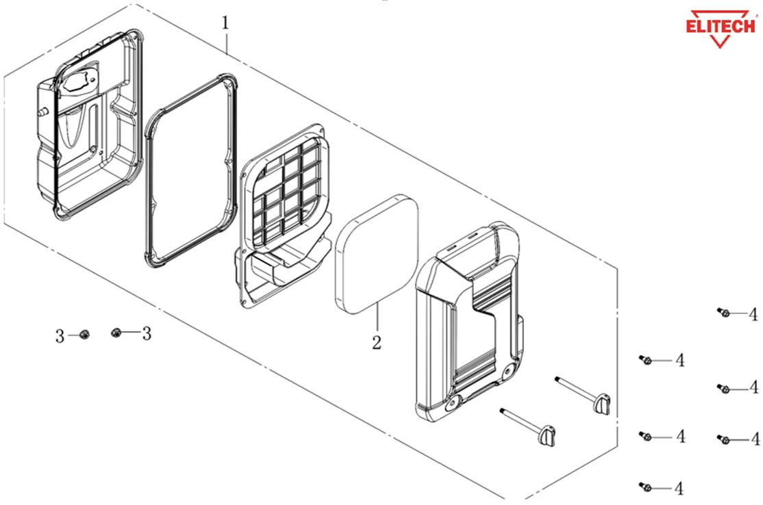 ЗАПЧАСТИ ДЛЯ ГЕНЕРАТОРА БЕНЗИНОВОГО ELITECH БЭС 12500ЕМК,ЕТМК (ФИЛЬТР ВОЗДУШНЫЙ)