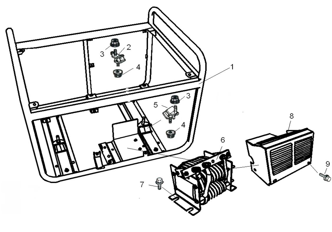 ЗАПЧАСТИ ДЛЯ ГЕНЕРАТОРА БЕНЗИНОВОГО ELITECH БЭС 5000РС (РАМА)
