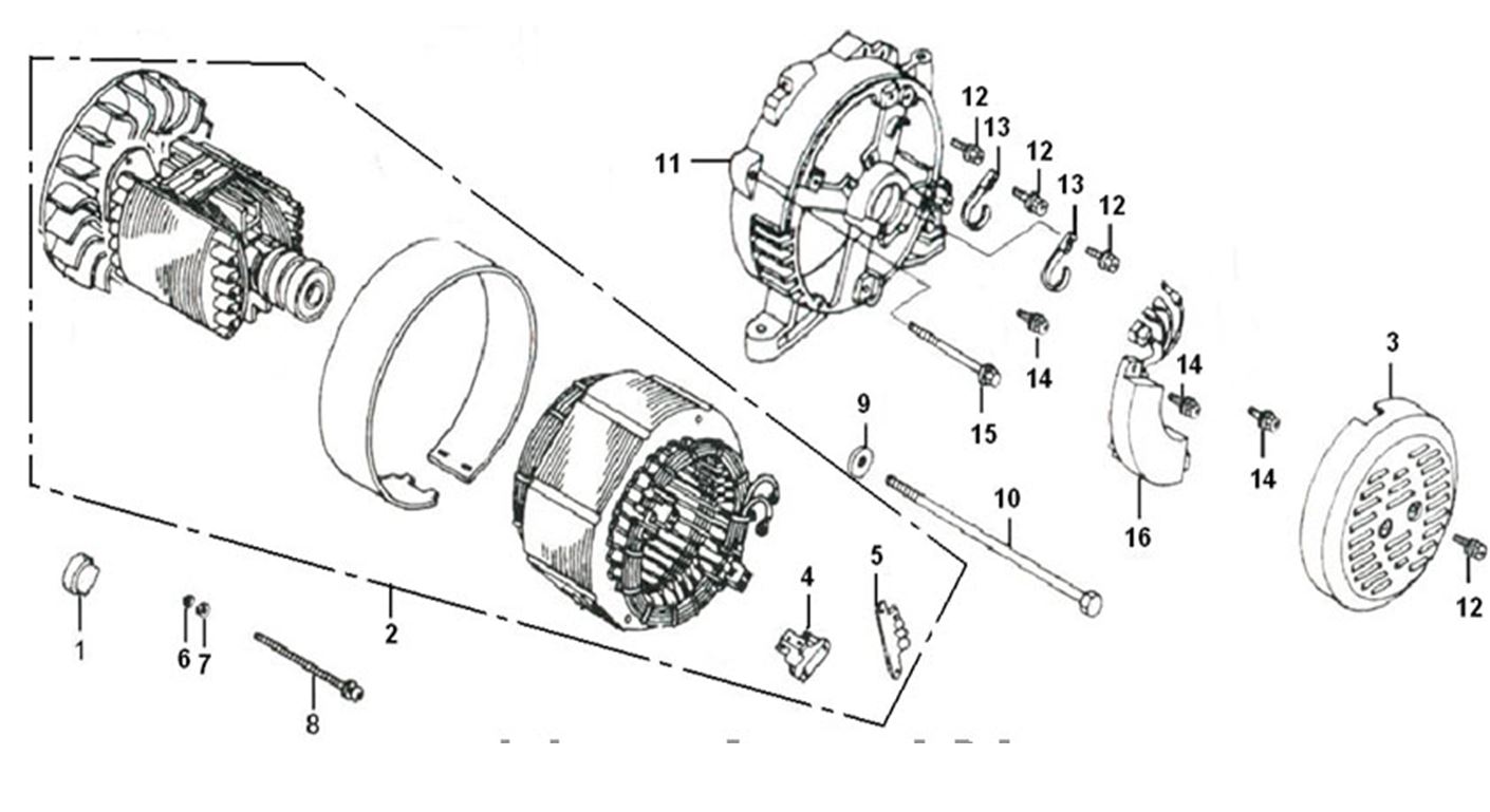ЗАПЧАСТИ ДЛЯ ГЕНЕРАТОРА БЕНЗИНОВОГО ELITECH БЭС 6500А (АЛЬТЕРНАТОР)