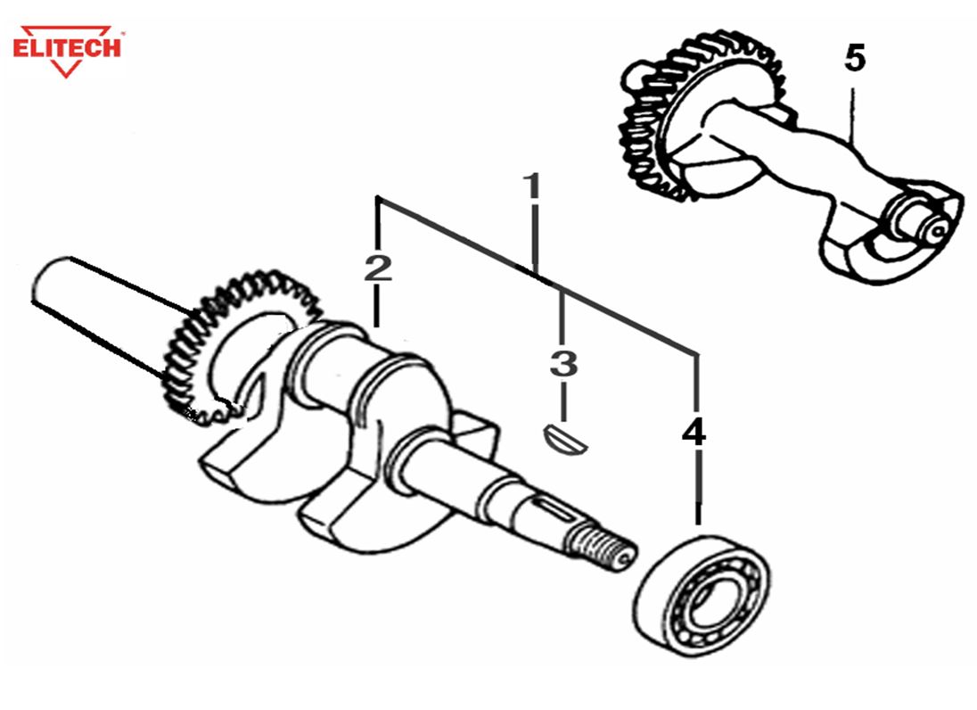 ЗАПЧАСТИ ДЛЯ ГЕНЕРАТОРА БЕНЗИНОВОГО ELITECH БЭС 6500РТ (ВАЛ КОЛЕНЧАТЫЙ)