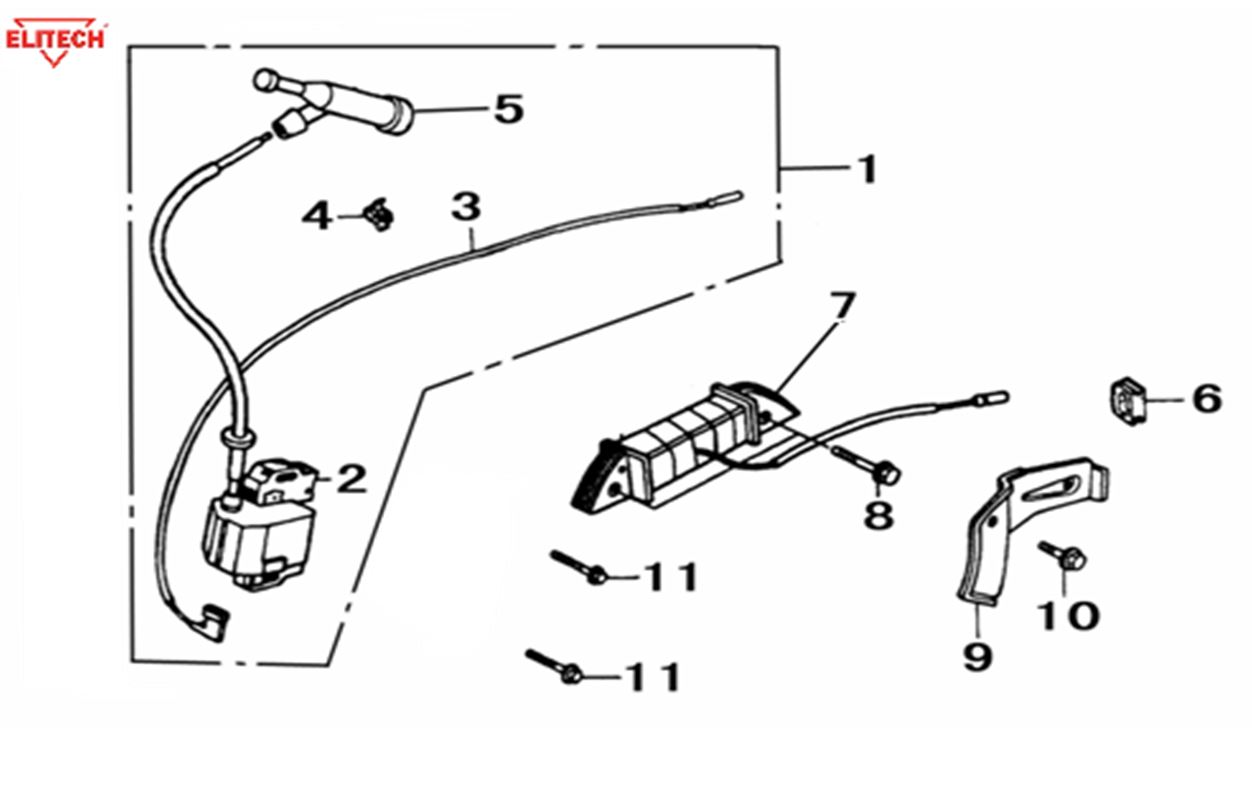 ЗАПЧАСТИ ДЛЯ ГЕНЕРАТОРА БЕНЗИНОВОГО ELITECH БЭС 6500РТ (КАТУШКА ЗАЖИГАНИЯ)