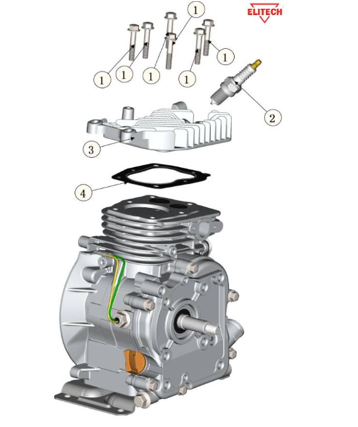 ЗАПЧАСТИ ДЛЯ МОТОПОМПЫ БЕНЗИНОВОЙ ELITECH МБ 210 Д 40 (ГОЛОВКА ЦИЛИНДРА)
