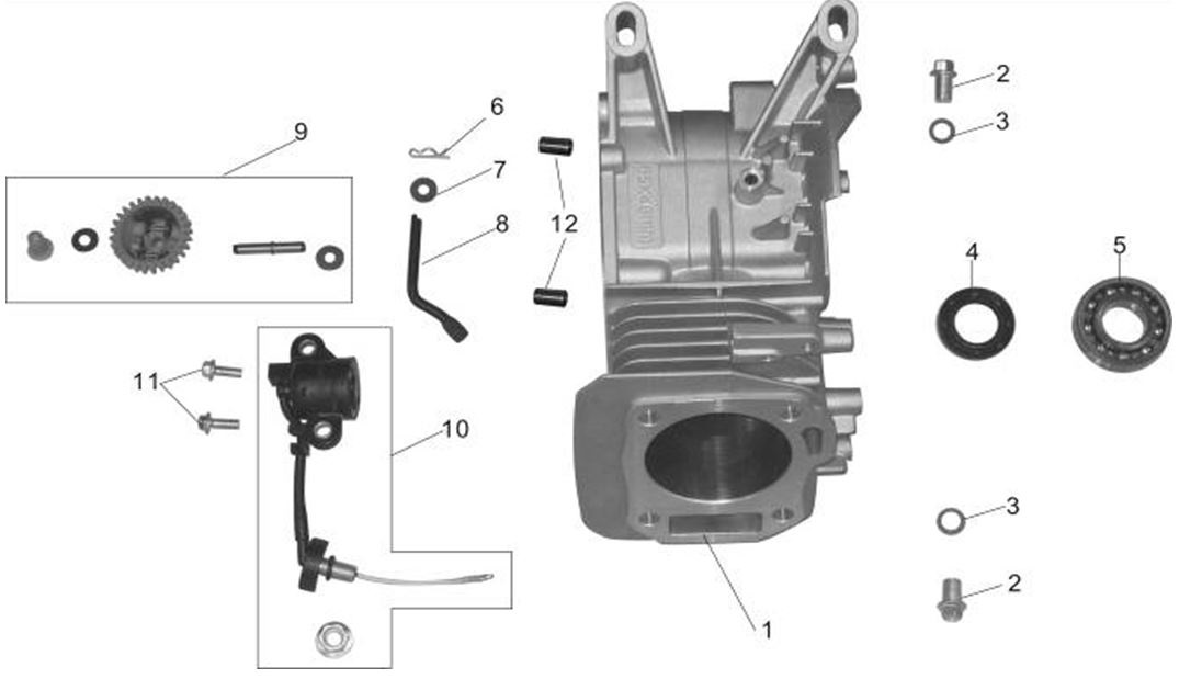 ЗАПЧАСТИ ДЛЯ ДВИГАТЕЛЯ БЕНЗИНОВОГО SR168F (КАРТЕР)