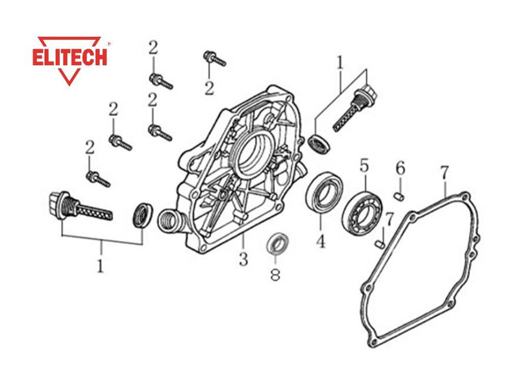 ЗАПЧАСТИ ДЛЯ ДВИГАТЕЛЯ БЕНЗИНОВОГО LONCIN LC170F-2 (КРЫШКА КАРТЕРА)