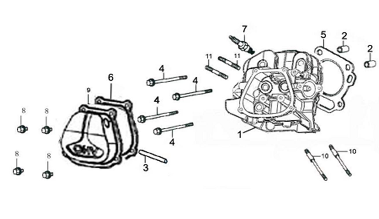 ЗАПЧАСТИ ДЛЯ ДВИГАТЕЛЯ БЕНЗИНОВОГО (ГОЛОВКА ЦИЛИНДРА)