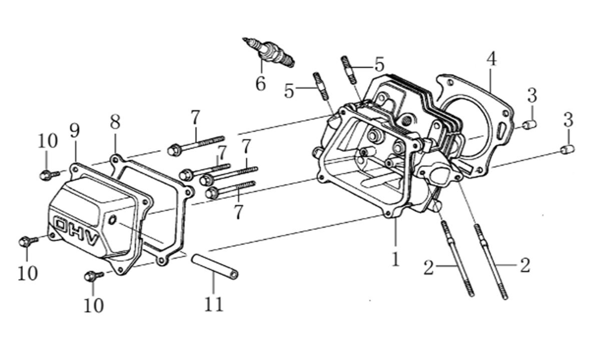 ЗАПЧАСТИ ДЛЯ ДВИГАТЕЛЯ БЕНЗИНОВОГО LONCIN LC168FB (ГОЛОВКА ЦИЛИНДРА)