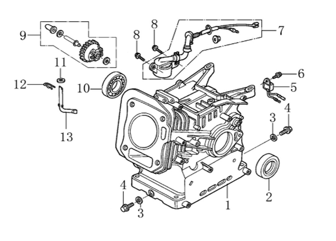 ЗАПЧАСТИ ДЛЯ ДВИГАТЕЛЯ БЕНЗИНОВОГО LONCIN LC168FB (КАРТЕР)