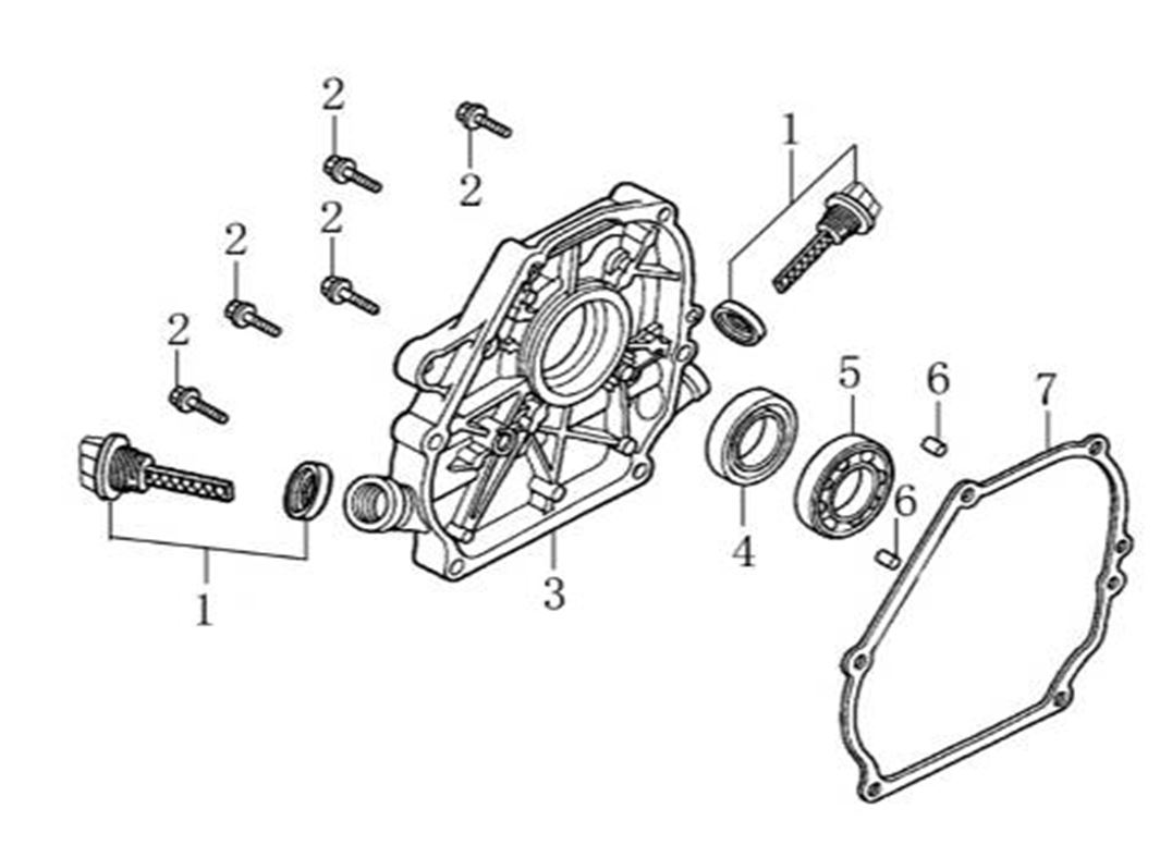 ЗАПЧАСТИ ДЛЯ ДВИГАТЕЛЯ БЕНЗИНОВОГО LONCIN LC168FB (КРЫШКА КАРТЕРА)