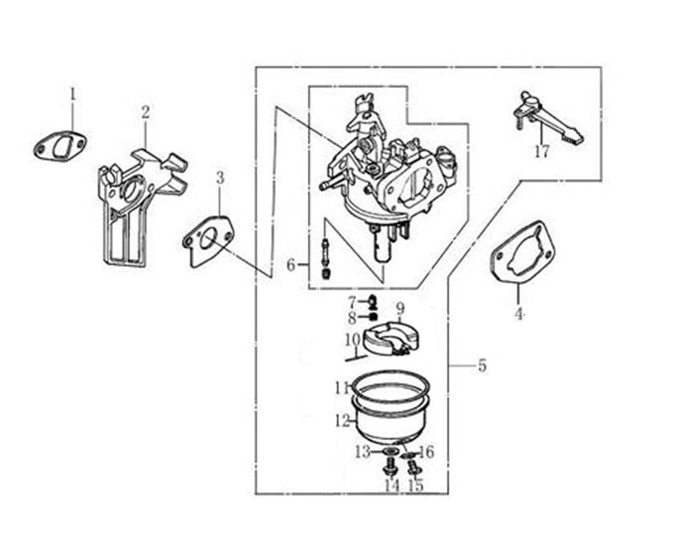 ЗАПЧАСТИ ДЛЯ ДВИГАТЕЛЯ БЕНЗИНОВОГО LONCIN LC168FB (КАРБЮРАТОР)