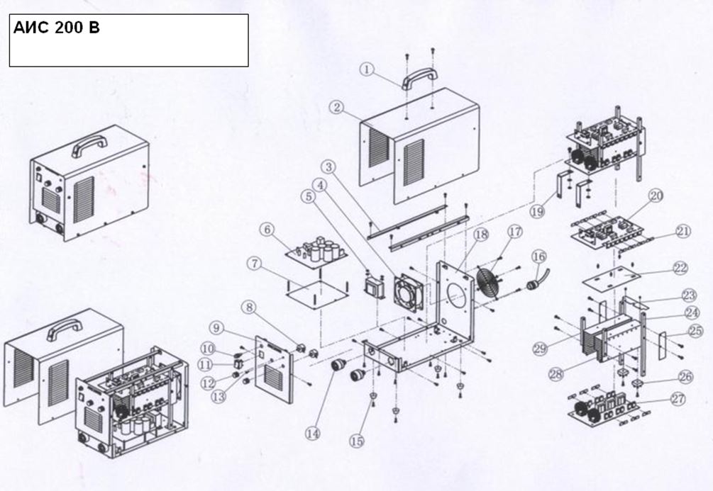 ЗАПЧАСТИ ДЛЯ ИНВЕРТОРА СВАРОЧНОГО ELITECH АИС 200В