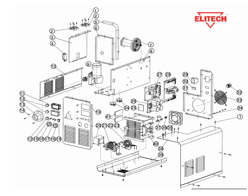 ЗАПЧАСТИ ДЛЯ ИНВЕРТОРА СВАРОЧНОГО ELITECH АИС 250ПТ (С 2017 ГОДА)