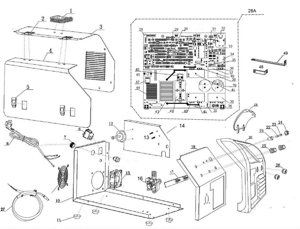 ЗАПЧАСТИ ДЛЯ ИНВЕРТОРА СВАРОЧНОГО ELITECH ИС 160ПН (E1703.002.00)