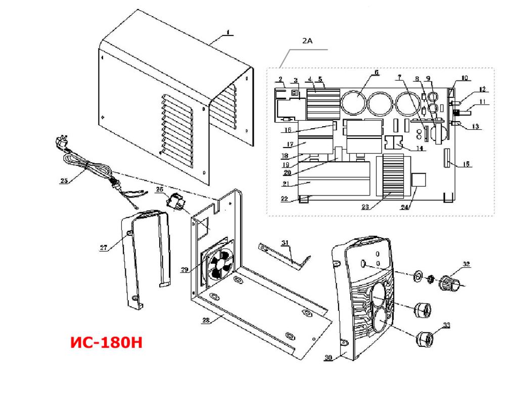 ЗАПЧАСТИ ДЛЯ ИНВЕРТОРА СВАРОЧНОГО ELITECH ИС 180Н