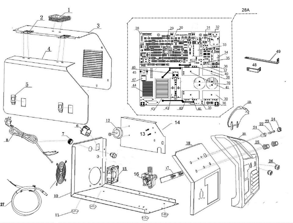 ЗАПЧАСТИ ДЛЯ ИНВЕРТОРА СВАРОЧНОГО ELITECH ИС 190ПН (E1703.003.00)