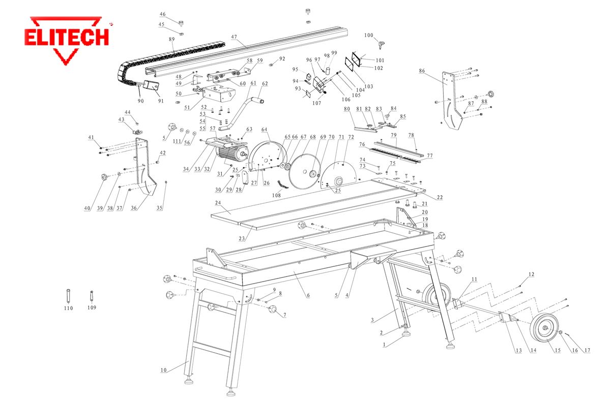 ЗАПЧАСТИ ДЛЯ ПЛИТКОРЕЗА ЭЛЕКТРИЧЕСКОГО ELITECH ПЭ 1200/120Р