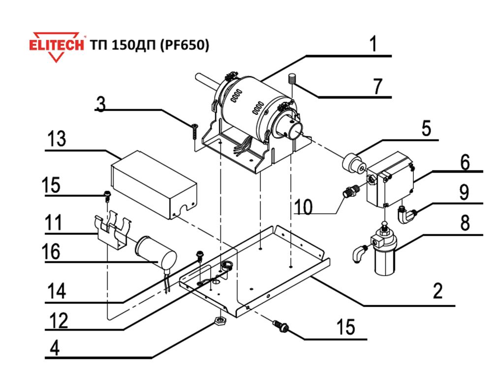 ЗАПЧАСТИ ДЛЯ НАГРЕВАТЕЛЯ ЖИДКОСТНОГО ПРЯМОГО НАГРЕВА ELITECH ТП 150ДП (2013 ГОД) (ЭЛ. ДВИГАТЕЛЬ)