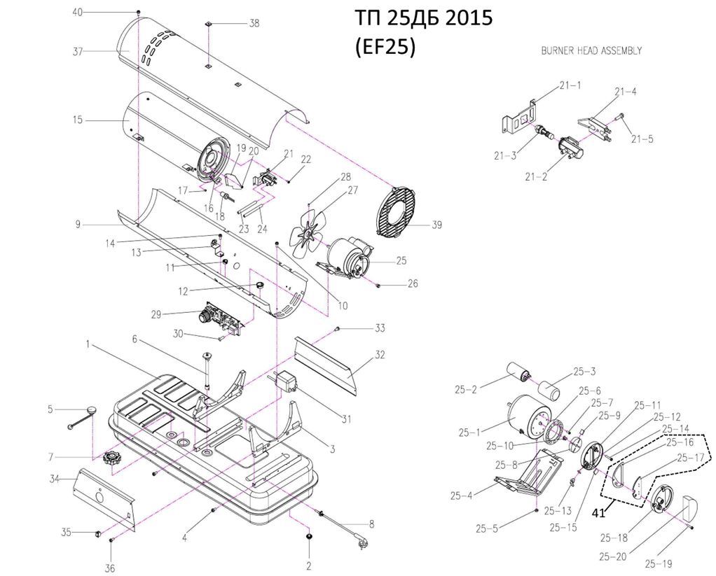 ЗАПЧАСТИ ДЛЯ НАГРЕВАТЕЛЯ ЖИДКОСТНОГО ПРЯМОГО НАГРЕВА ELITECH ТП 25ДБ (2015 ГОД) (ОБЩАЯ)