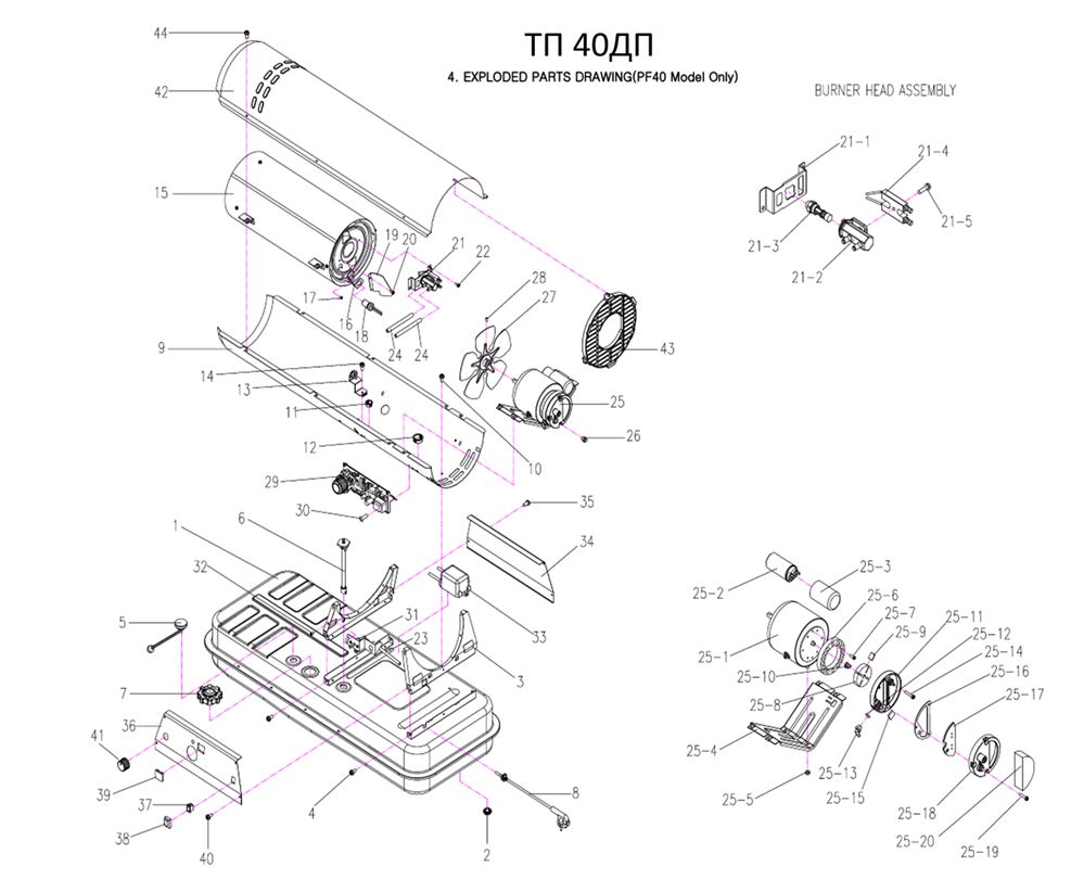 ЗАПЧАСТИ ДЛЯ НАГРЕВАТЕЛЯ ЖИДКОСТНОГО ПРЯМОГО НАГРЕВА ELITECH ТП 40ДП (2015 ГОД) (ОБЩАЯ)