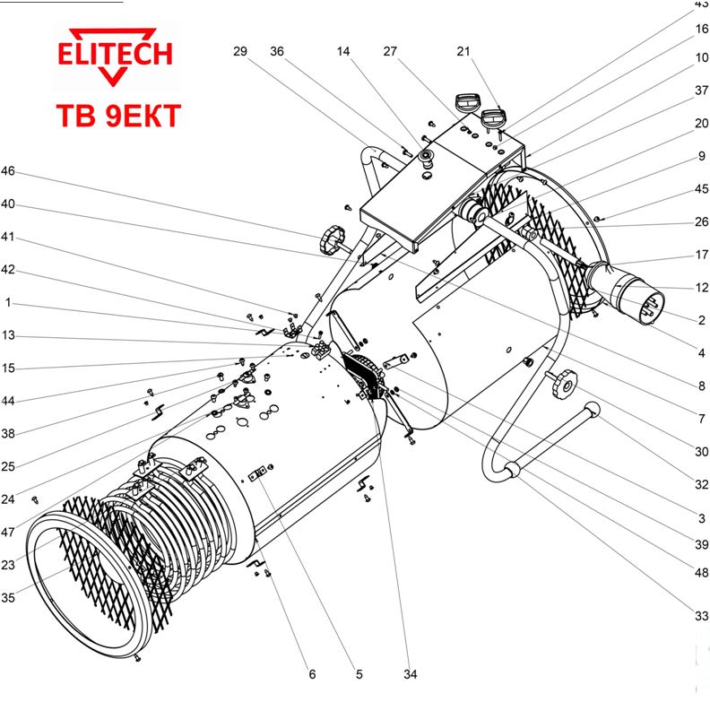 ЗАПЧАСТИ ДЛЯ НАГРЕВАТЕЛЯ ЭЛЕКТРИЧЕСКОГО (ТЕПЛОВЕНТИЛЯТОРА) ELITECH ТВ 9ЕКТ