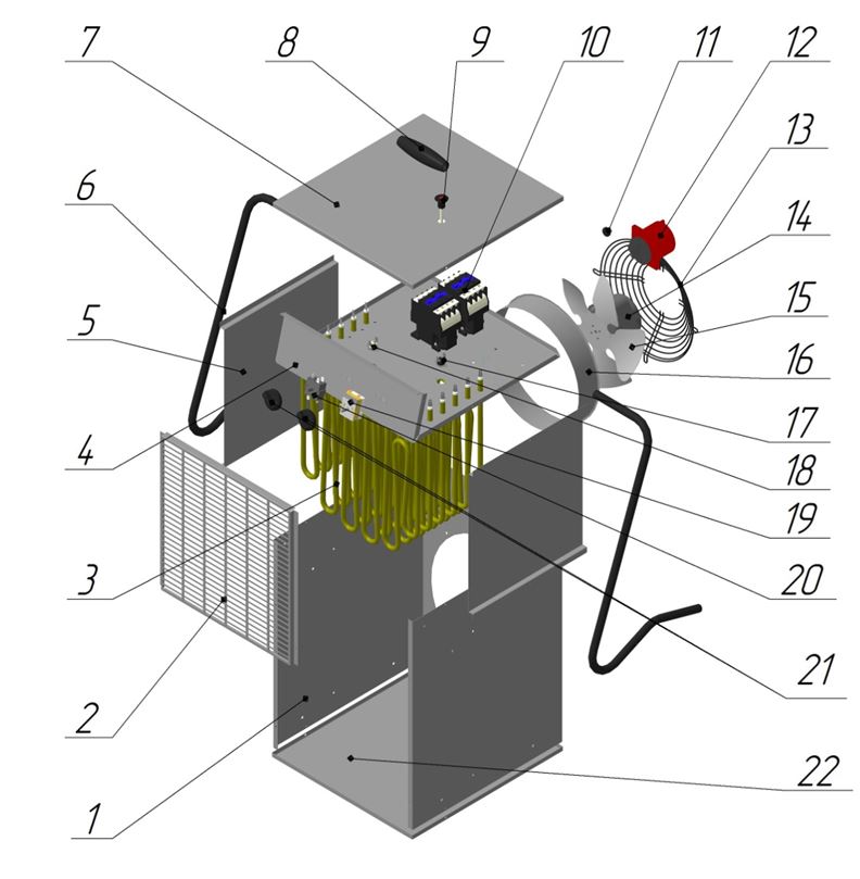 ЗАПЧАСТИ ДЛЯ НАГРЕВАТЕЛЯ ЭЛЕКТРИЧЕСКОГО (ТЕПЛОВЕНТИЛЯТОРА) ELITECH ТП 18ЕТ