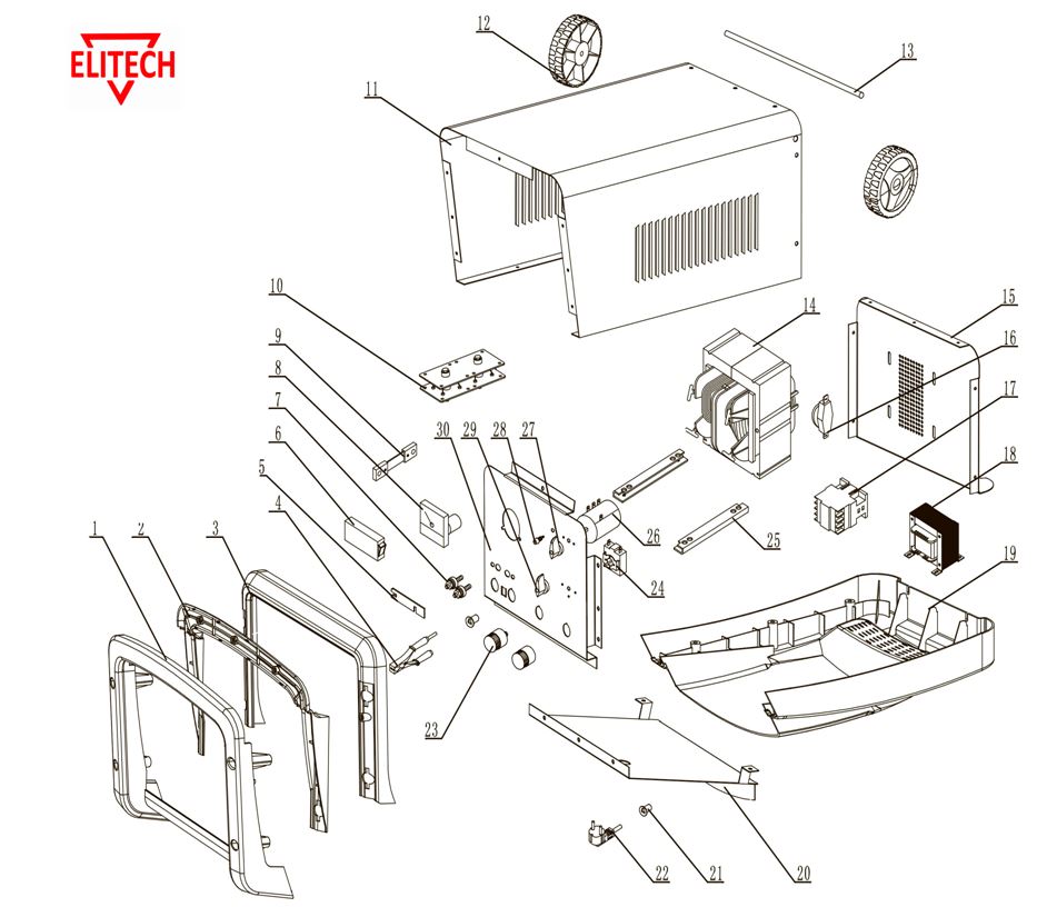 ЗАПЧАСТИ ДЛЯ ПУСКО-ЗАРЯДНОГО УСТРОЙСТВА ЭЛЕКТРИЧЕСКОГО ELITECH УПЗ 800