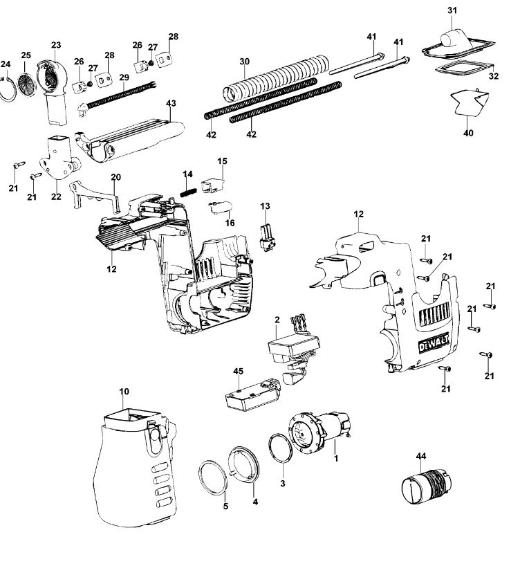 ЗАПЧАСТИ ДЛЯ ПЫЛЕУЛОВИТЕЛЯ ПЕРФОРАТОРА ЭЛЕКТРИЧЕСКОГО DEWALT D25300D TYPE 2