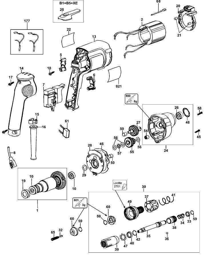 ЗАПЧАСТИ ДЛЯ ШУРУПОВЕРТА ЭЛЕКТРИЧЕСКОГО DEWALT DW268K TYPE 5