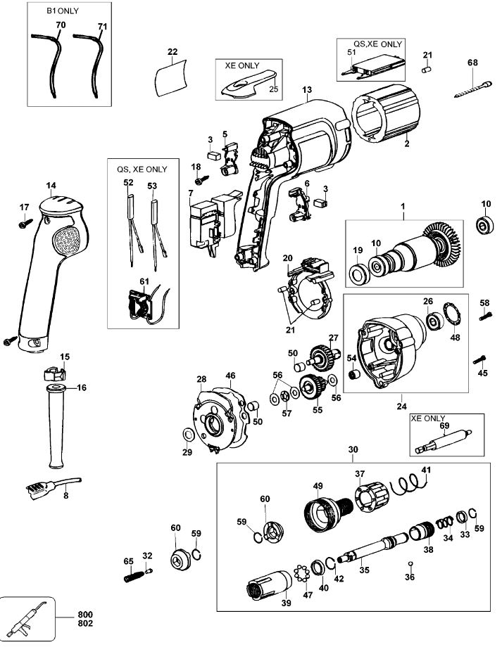 ЗАПЧАСТИ ДЛЯ ШУРУПОВЕРТА ЭЛЕКТРИЧЕСКОГО DEWALT DW269K TYPE 3