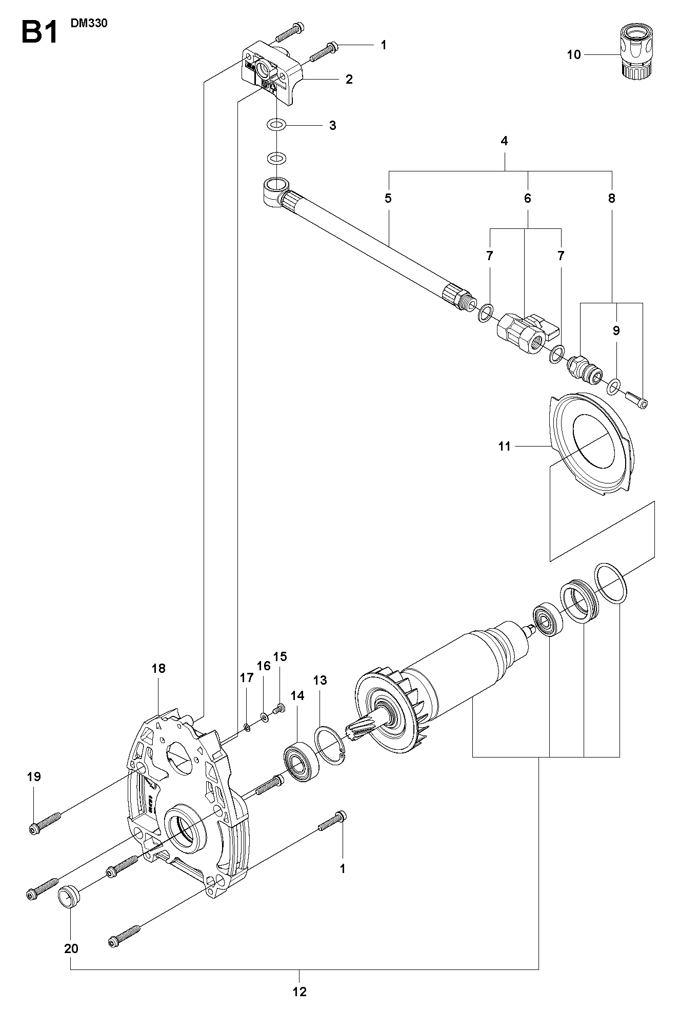 Rotor and hose assy