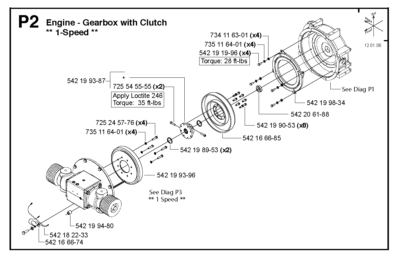 ENGINE - GEARBOX WITH CLUTCH, 1-SPEED