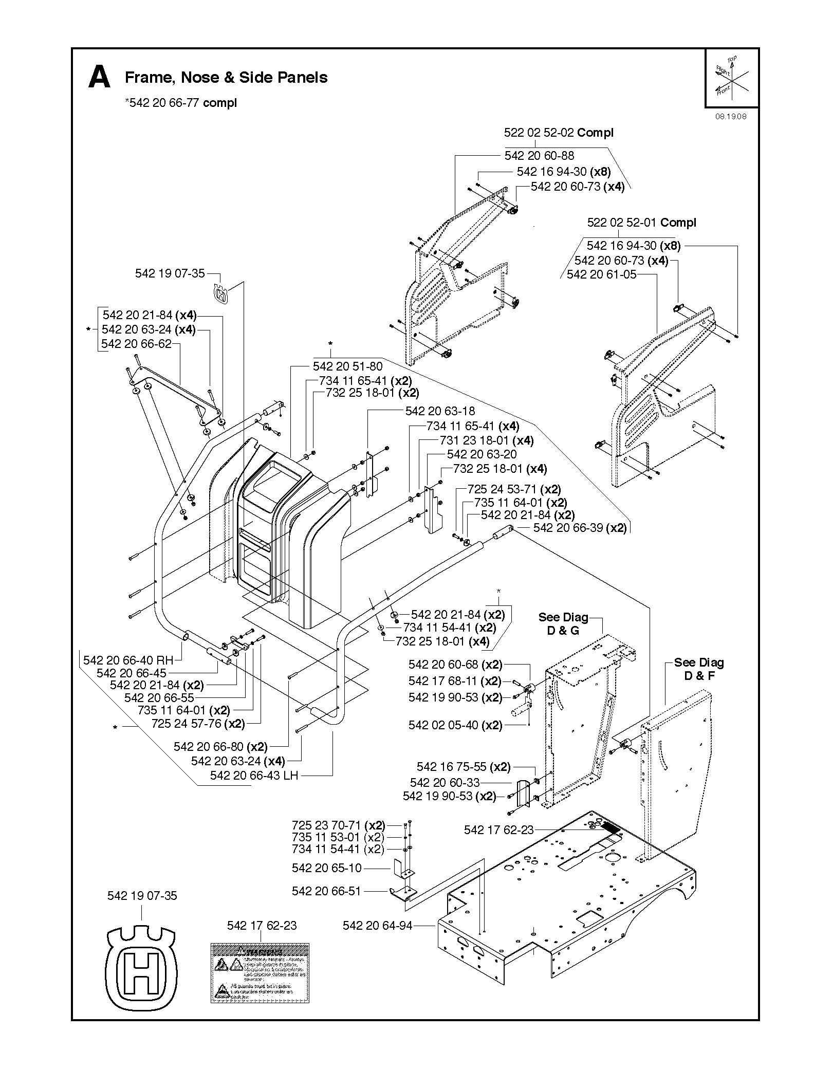 FRAME, NOSE & SIDE PANELS