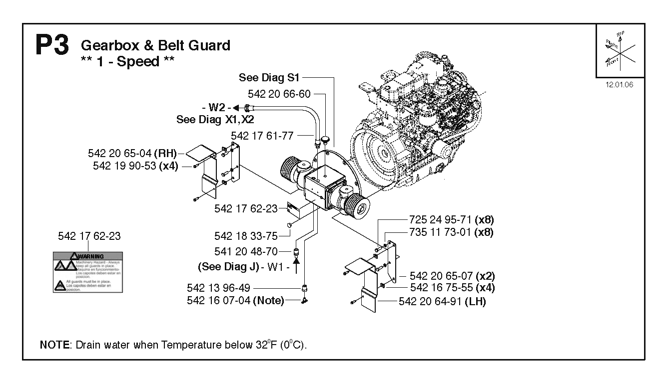 GEARBOX & BELT GUARD, 1 - SPEED