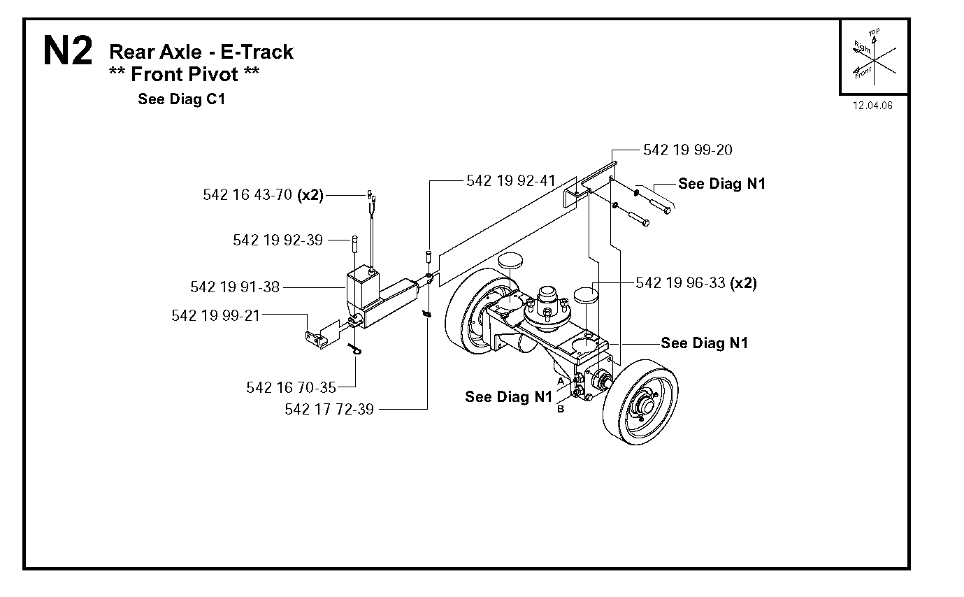 REAR AXLE - E-TRACK, FRONT PIVOT