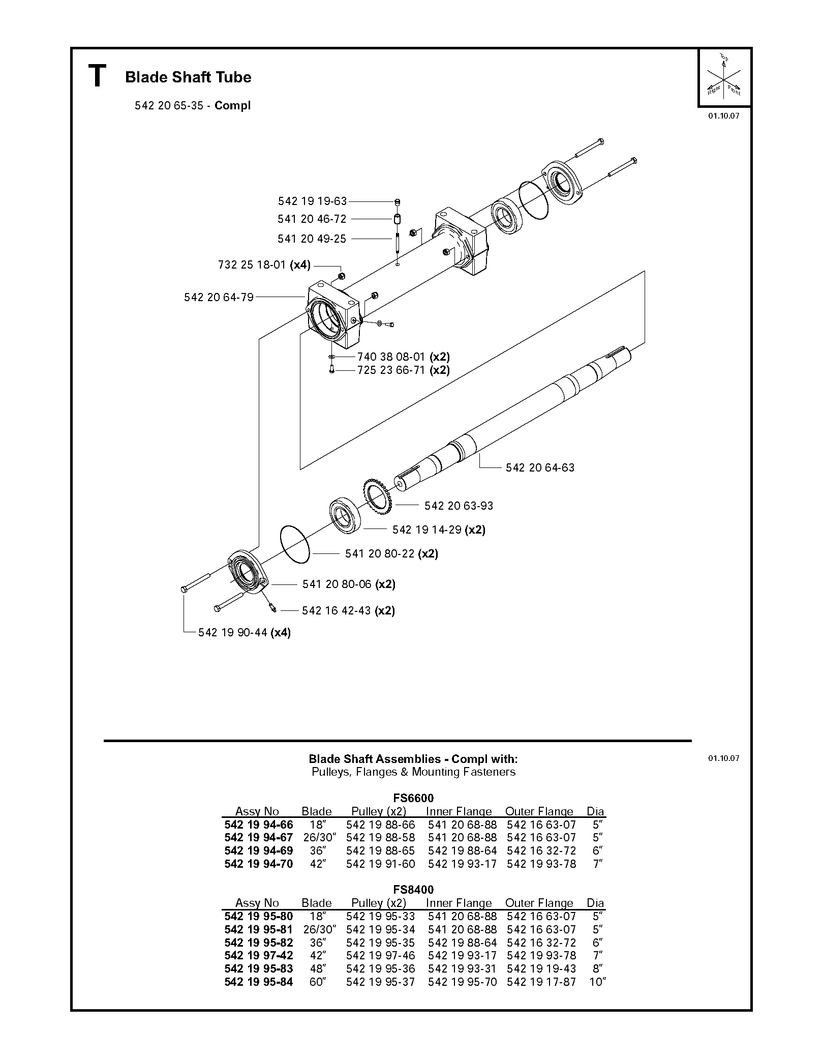 Blade shaft tube