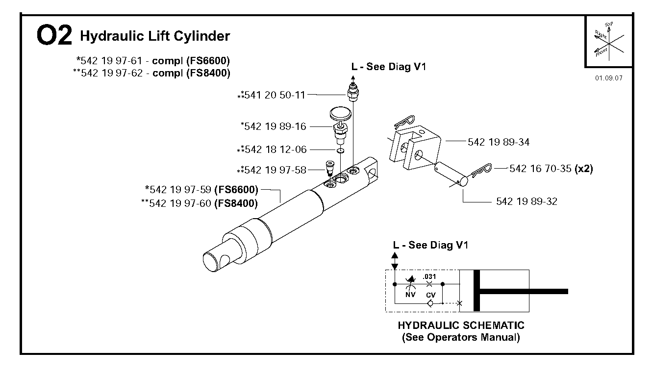 Hydraulic lift cylinder