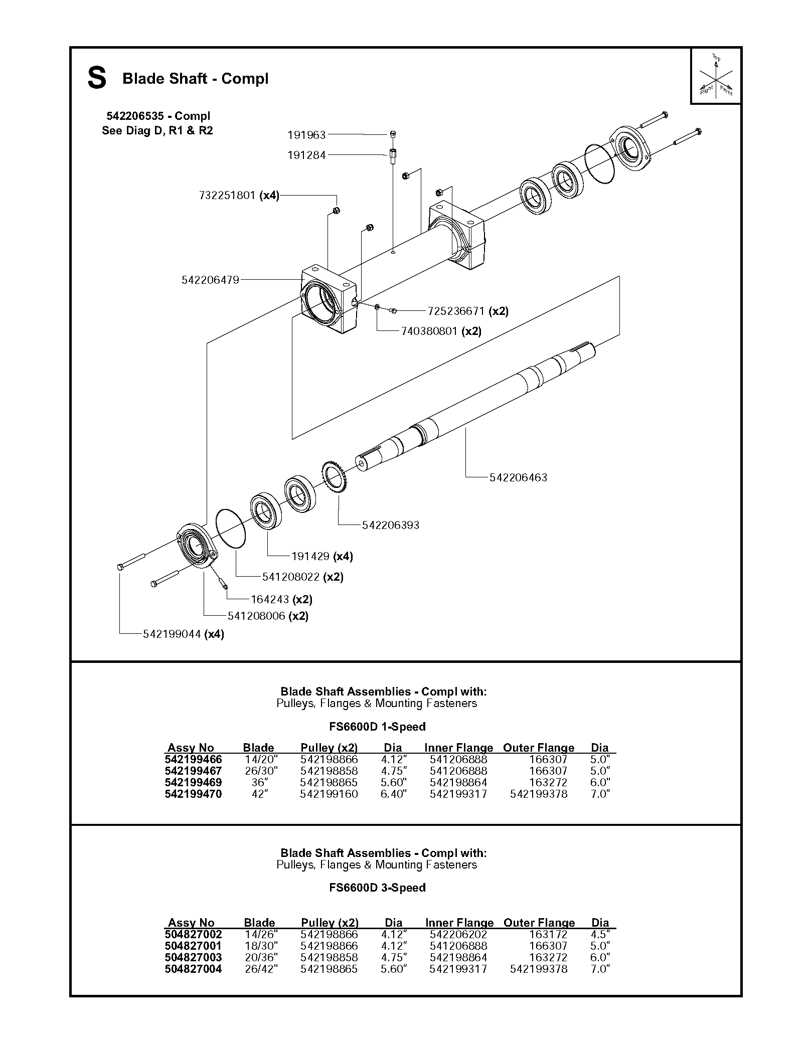 Blade shaft - compl