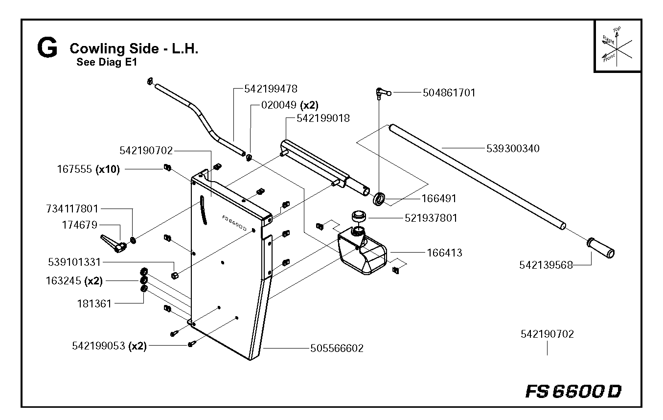 Cowling side - l.h.