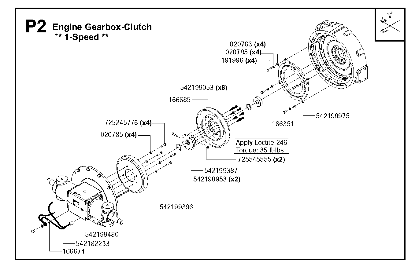 Engine gearbox-clutch - 1-speed