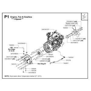 Engine, fan & gearbox - 1-speed