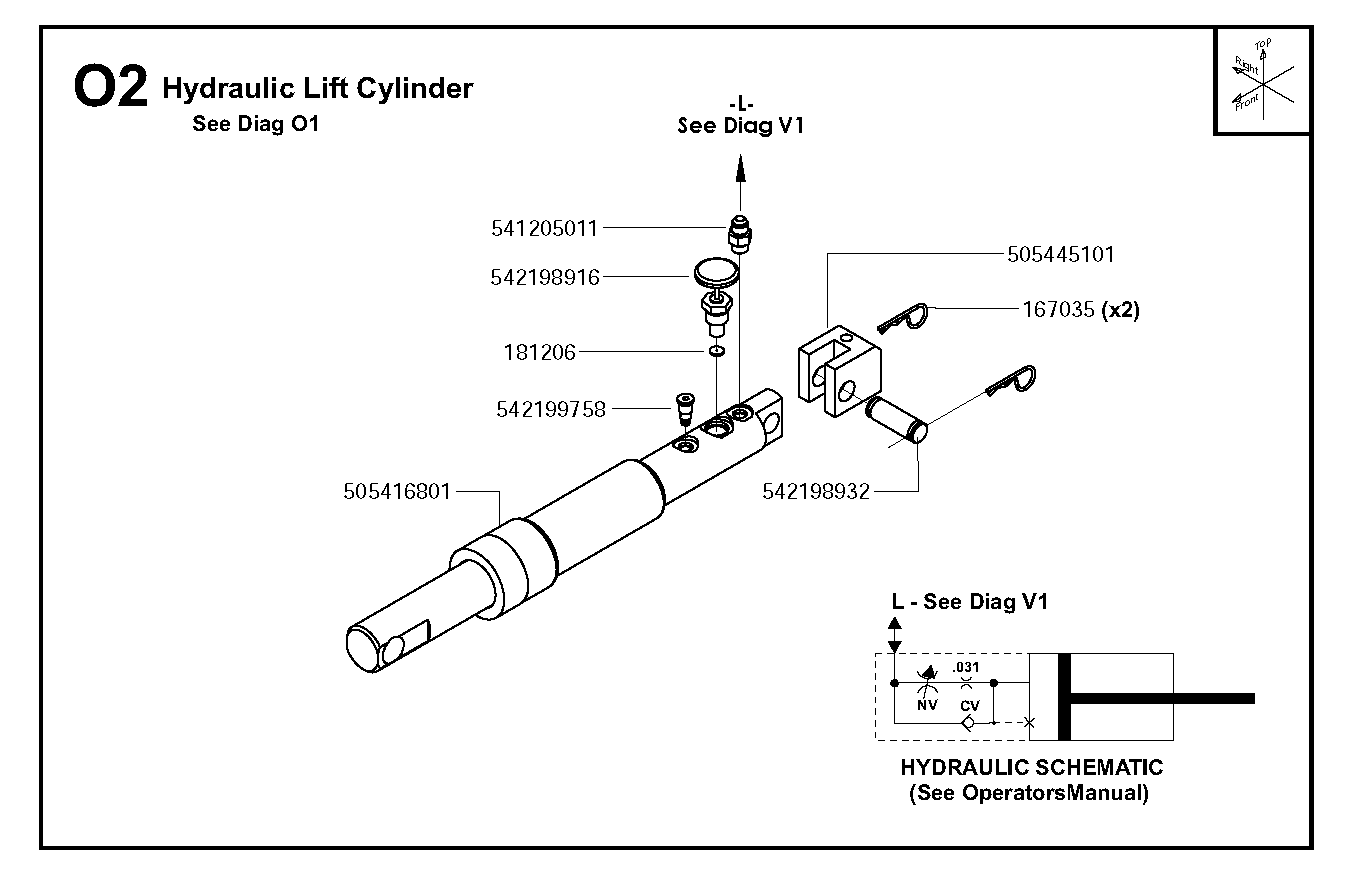 Hydraulic lift cylinder