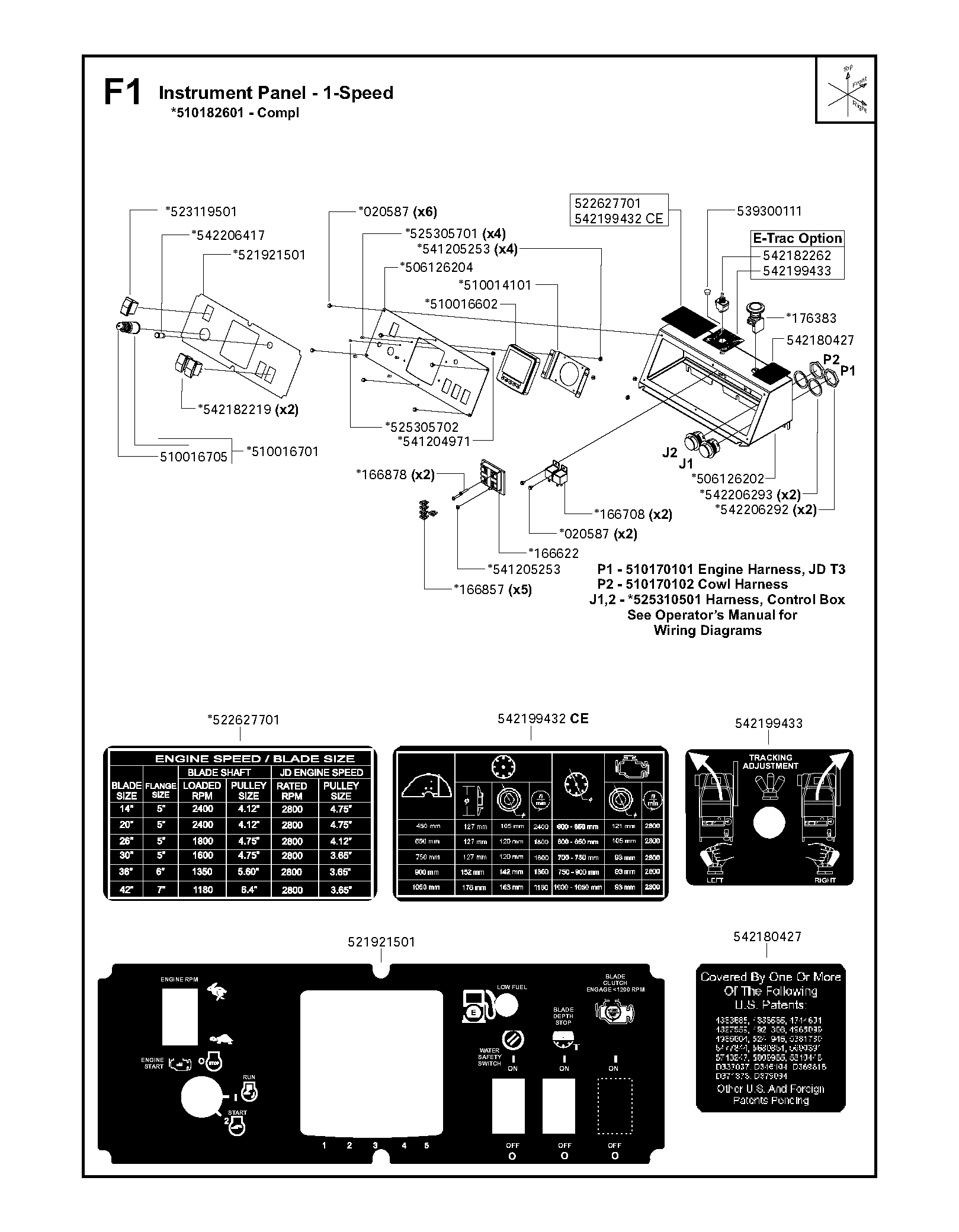 Instrument panel - 1-speed