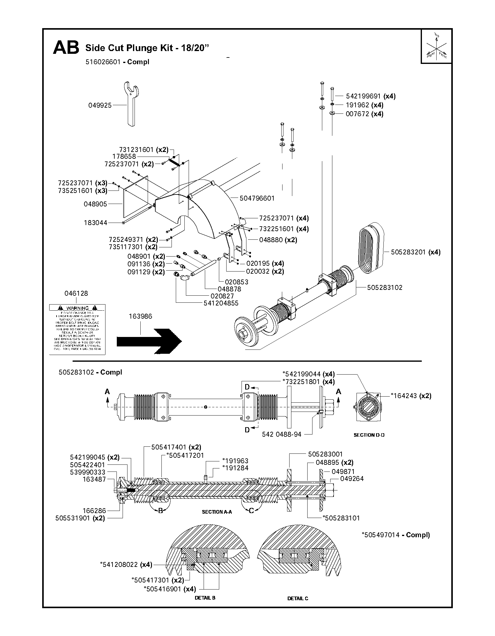 Side cut plunge kit - 18/20