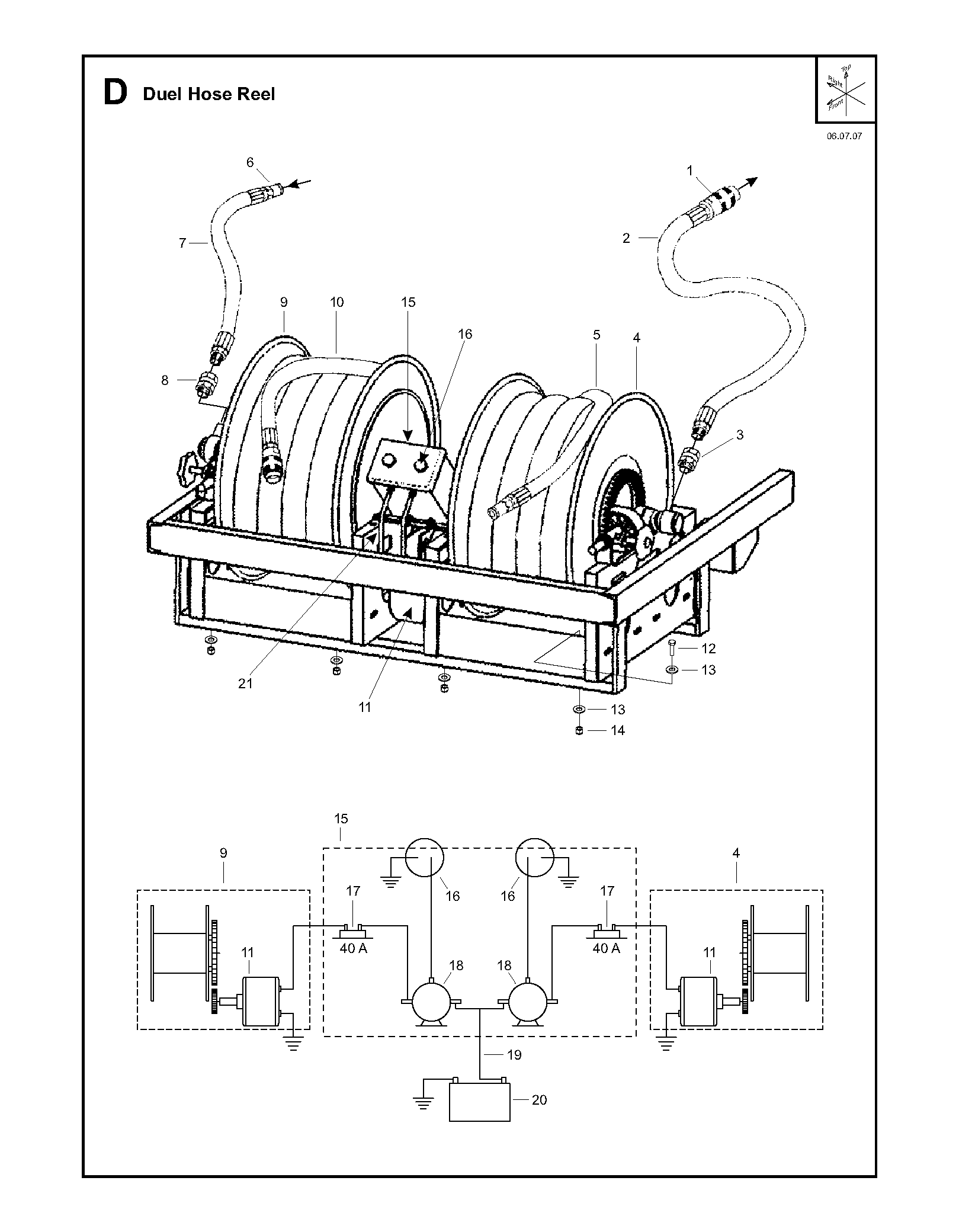 Duel hose reel