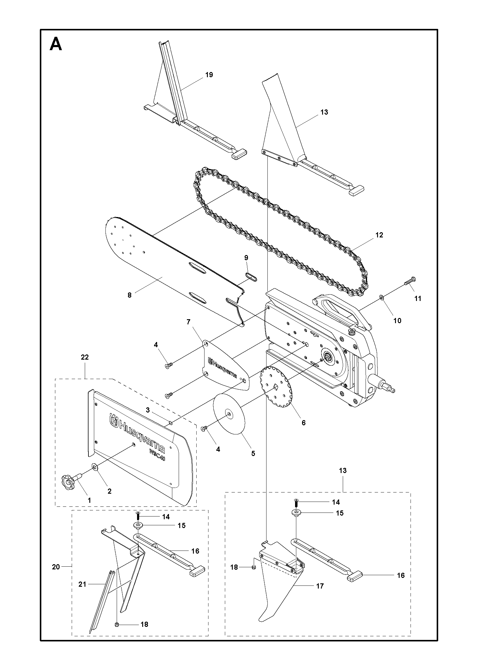 Cutting arm & blade guard